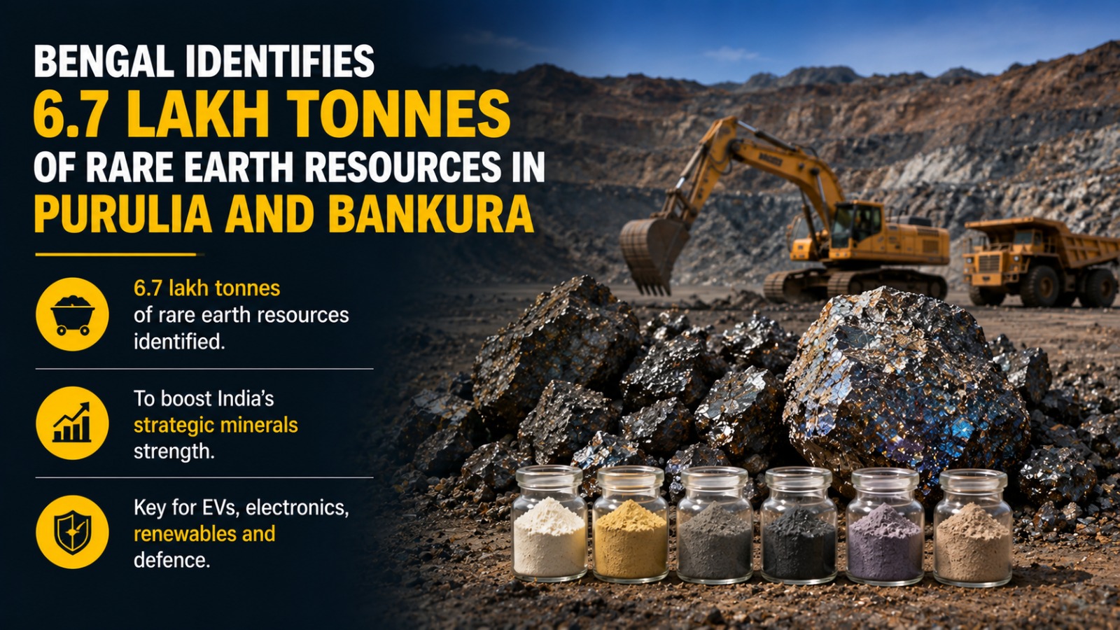 Bengal Identifies 6.7 Lakh Tonnes Of Rare Earth Resources In Purulia And Bankura