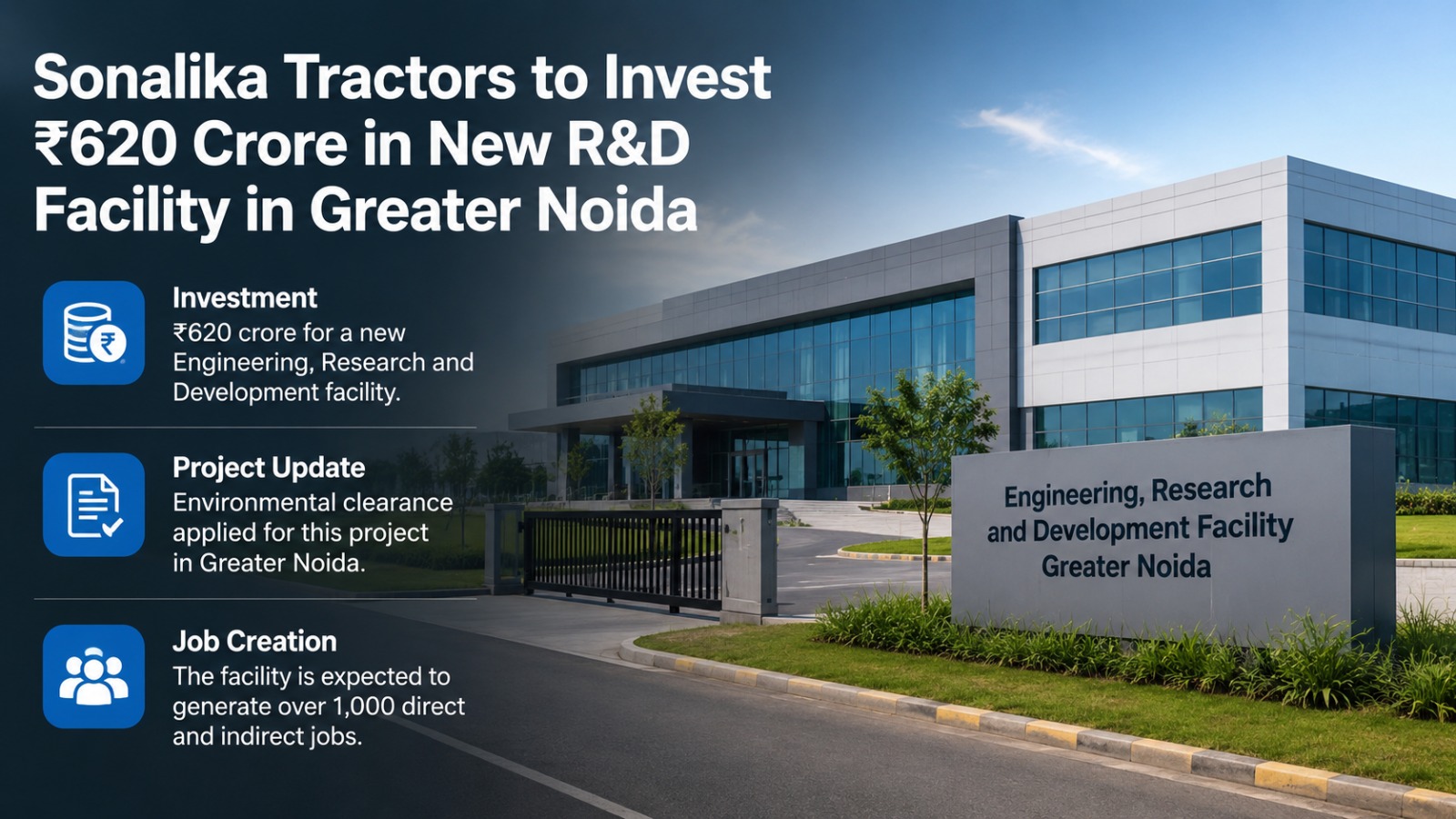 Sonalika Tractors to Invest ₹620 Crore in New R&D Facility in Greater Noida