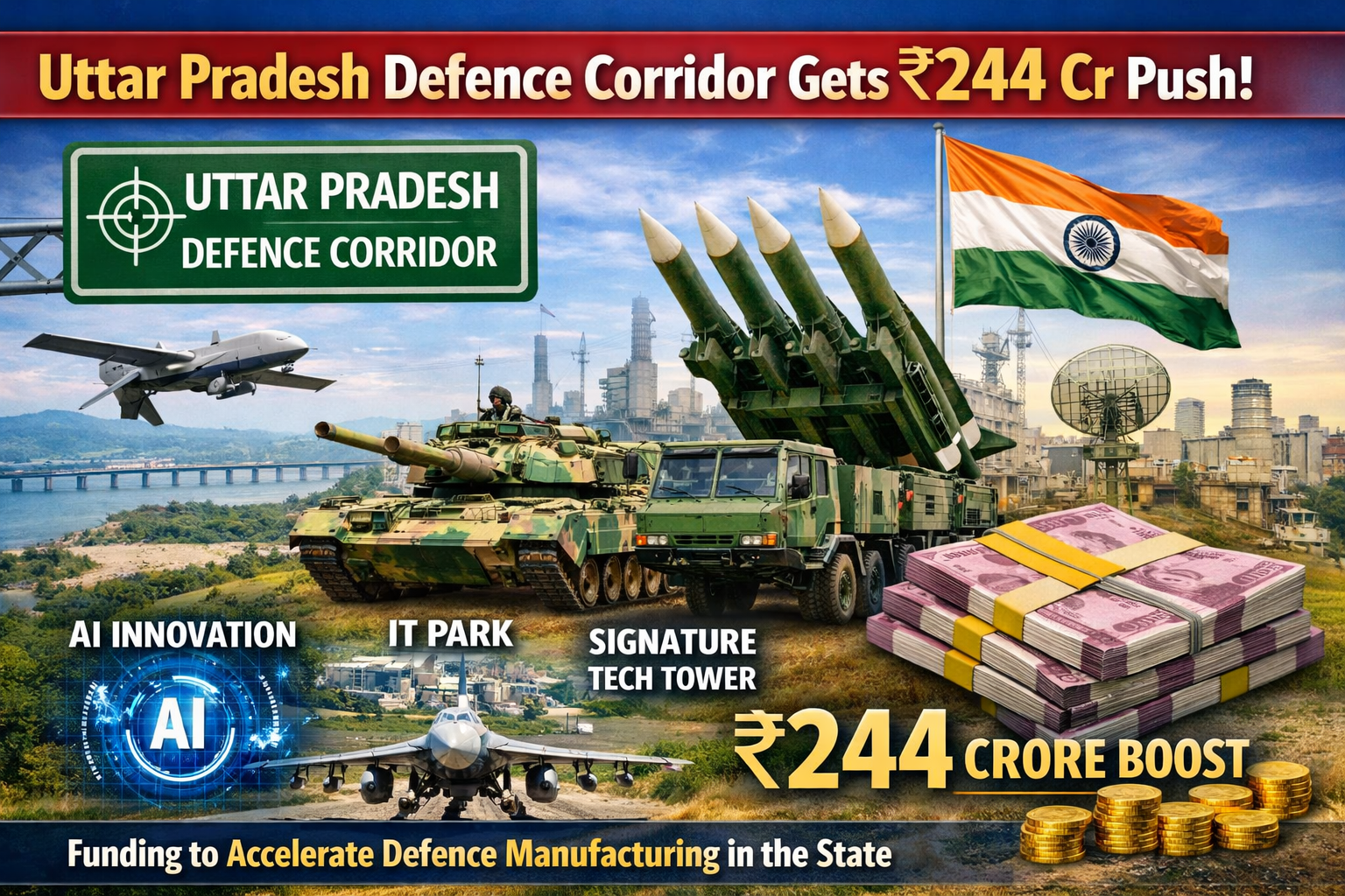 Uttar Pradesh Defence Corridor Gets ₹244 Cr Boost