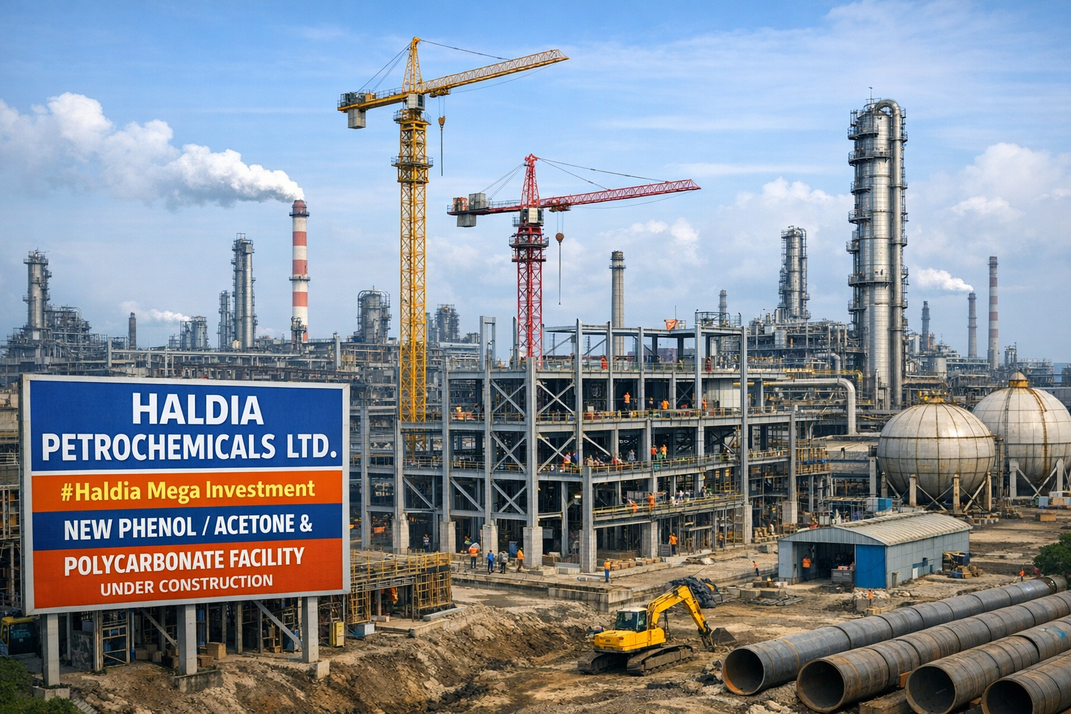 Haldia Petrochemicals Ltd is investing more than $1billion in Haldia for a new Phenol/Acetone & a Polycarbonate Facility.